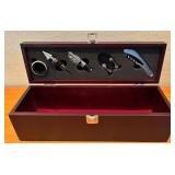 LL - Pottery Barn Vintage Leather Travel Cocktail Kit and Deluxe Wine Gift Set