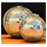 LL - Christmas Decor Set with Mercury Glass Candle Holders, Tabletop Tree, and Silver Orbs