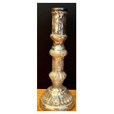 LL - Christmas Decor Set with Mercury Glass Candle Holders, Tabletop Tree, and Silver Orbs