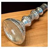 LL - Christmas Decor Set with Mercury Glass Candle Holders, Tabletop Tree, and Silver Orbs