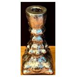 LL - Christmas Decor Set with Mercury Glass Candle Holders, Tabletop Tree, and Silver Orbs