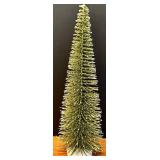 LL - Christmas Decor Set with Mercury Glass Candle Holders, Tabletop Tree, and Silver Orbs