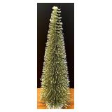 LL - Christmas Decor Set with Mercury Glass Candle Holders, Tabletop Tree, and Silver Orbs