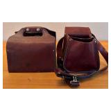 LL - Pair of Vintage Leather Tool Totes