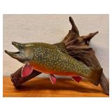 LL - 17 Inch Brook Trout Fish Wall Mount on Driftwood