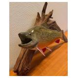 LL - 17 Inch Brook Trout Fish Wall Mount on Driftwood