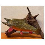LL - 17 Inch Brook Trout Fish Wall Mount on Driftwood