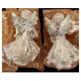 LL - Christmas Decor Set with Porcelain Angel Ornaments, Miniature Trees, and Advent Calendar