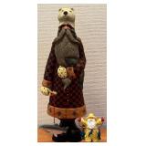 LL - Set of 2 Christmas Decor Santa Figurines, Fishing and Polar Bear Designs - 14 in Tall