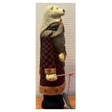 LL - Set of 2 Christmas Decor Santa Figurines, Fishing and Polar Bear Designs - 14 in Tall