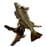 LLS - 20-Inch Mounted Walleye Fish on Driftwood Plaque