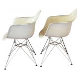 Pair of Eames Molded Armchairs by Vitra with Eiffel Tower Base
