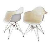 Pair of Eames Molded Armchairs by Vitra with Eiffel Tower Base