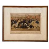 Framed 1920 Everett Henry Print: First Intercollegiate Championship Football Game Yale vs Princeton