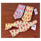 J. McLaughlin Lobster Pattern Tie and Bow Tie Set