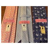 Set of 3 Vineyard Vines Silk Neck Ties with Nautical Patterns