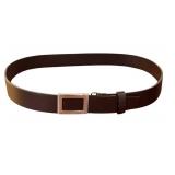 Prada Black Leather Belt with Rectangular Silver Buckle