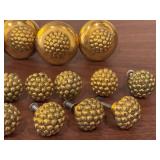 Set of 27 Vintage Gold-Tone Metal Drawer Pulls and Knobs