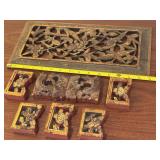 Collection of 6 Antique Hand-Carved Gilt Wood Architectural Fragments