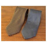 Set of 2 Giorgio Armani Silk Ties Made in Italy