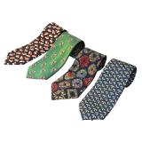 Set of 4 Christmas Holiday Silk Neckties Vineyards Vines, Nicole Miller, and More