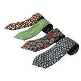 Set of 4 Christmas Holiday Silk Neckties Vineyards Vines, Nicole Miller, and More