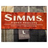 Simms Plaid Long Sleeve Snap Shirt, Size Large