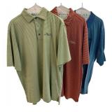 Set of 3 Woodhill Country Club Striped Polo Shirts Assorted Brands and Sizes