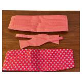 Vineyard Vines Silk Cummerbund and Bow Tie Set with Palm Tree and Seashell Designs