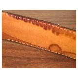 Mens Lizard Embossed Brown Leather Belt with Silver Buckle