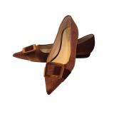 C.Paravano Brown Velvet Pointed Toe Flats Size 40.5