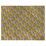 Hermes Paris Silk Pocket Square with Airplane and Bird Pattern