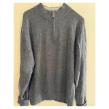 Peter Millar Luxe Blend Gray Quarter-Zip Sweater Size L