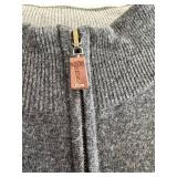 Peter Millar Luxe Blend Gray Quarter-Zip Sweater Size L