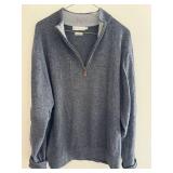 Peter Millar Luxe Blend Gray Quarter-Zip Sweater Size L