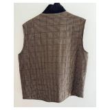 Peter Millar XL Mens Houndstooth Vest with Corduroy Collar