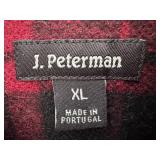 J. Peterman XL Wool Blend Red Plaid Shirt Made in Portugal