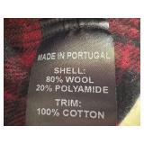 J. Peterman XL Wool Blend Red Plaid Shirt Made in Portugal