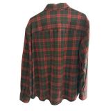 J. Peterman XL Wool Blend Red Plaid Shirt Made in Portugal