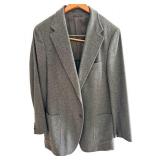 Prada Milano Charcoal Grey 100% Camel Hair Blazer, Size 56R, Made in Italy