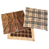 Set of 3 Designer Plaid Pocket Squares Robert Talbott, Â Peter Millar and More