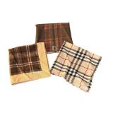 Set of 3 Designer Plaid Pocket Squares Robert Talbott, Â Peter Millar and More