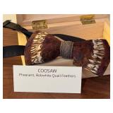 Brackish Coosaw Feather Bow Tie with Pheasant and Quail Feathers in Box