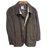 Peter Millar Black Button-Up Wool Blend Jacket, Size Large