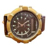 Orvis Quartz Wristwatch with Brown Leather Band - Needs Battery