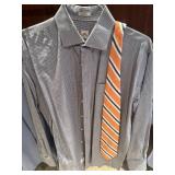 Set of 2 Peter Millar Dress Shirts with Silk Ties, Size Large