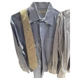 Set of 2 Peter Millar Dress Shirts with Silk Ties, Size Large