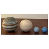 Set of 4 Handcrafted Ceramic Planet Sculptures