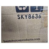 3-Tier Woodgrain Pattern Solar Patio Umbrella, Tilt Adjustment - 10ft (Gray)