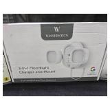 Wasserman Flood light and Charger 2 -2 pk of anti theft mounts - wireless chime (Google Nest)